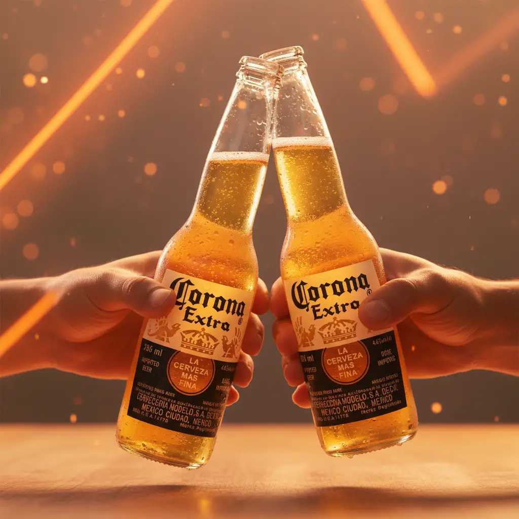 Corona Extra bottle with fresh lime detail
