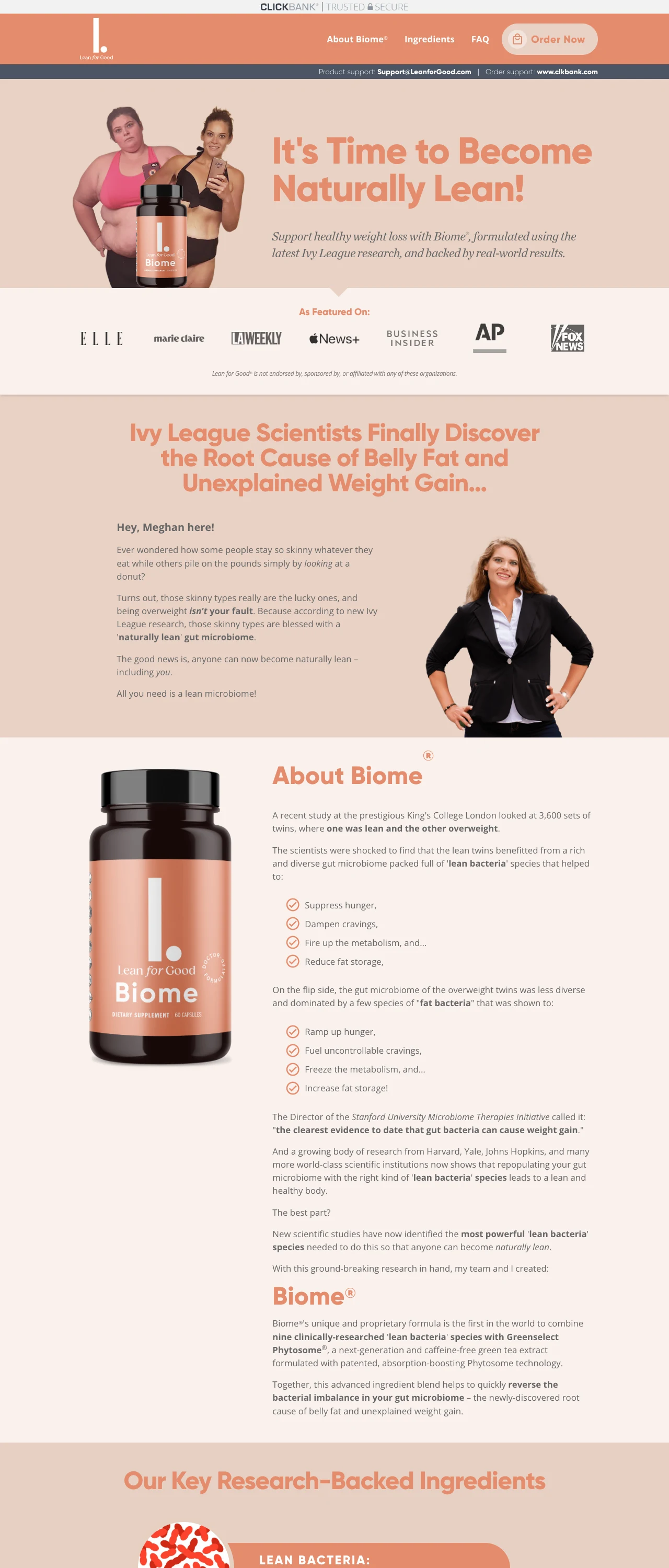 Best Lean Life Biome funnel hero