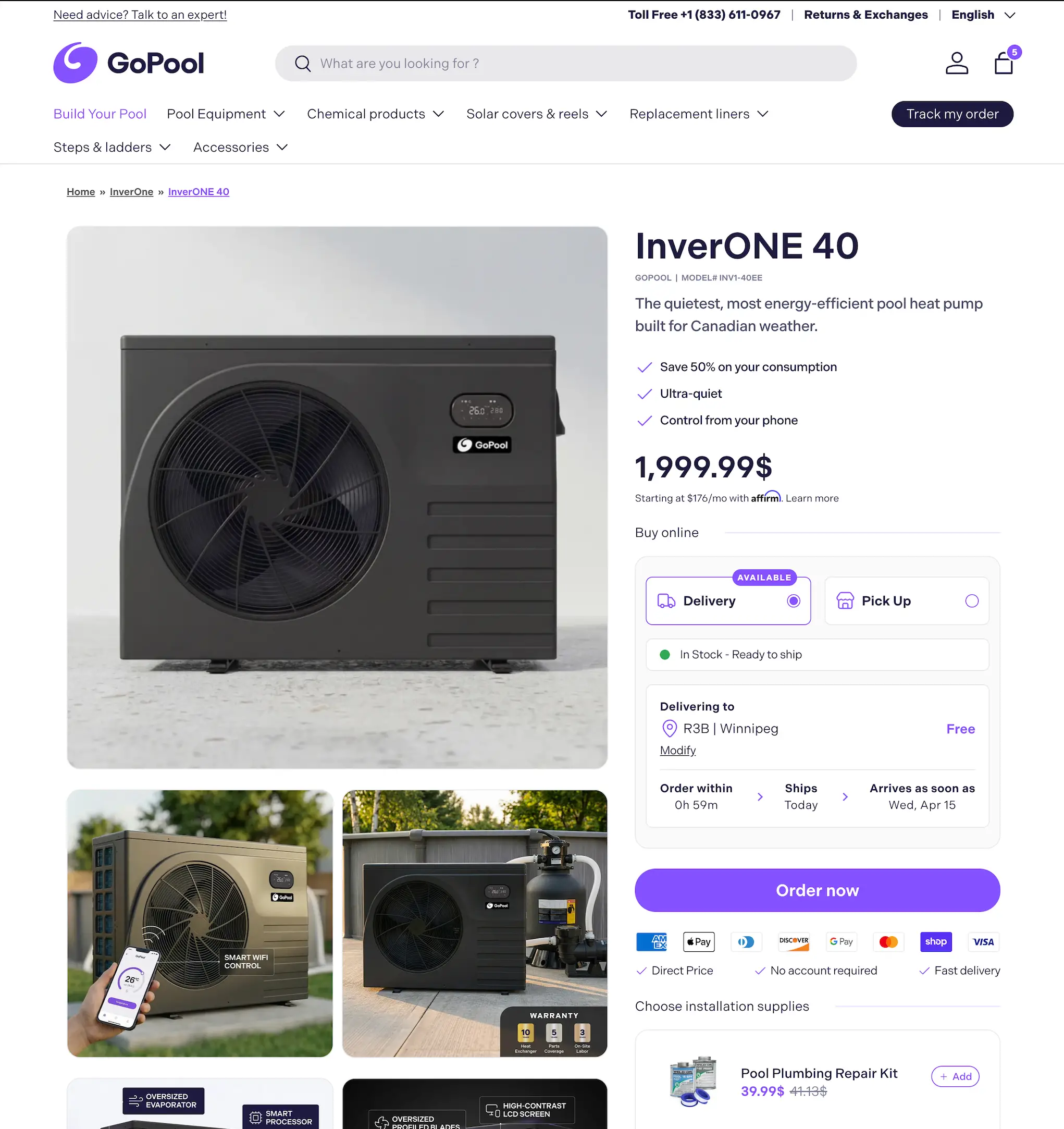 GoPool ecommerce redesign preview