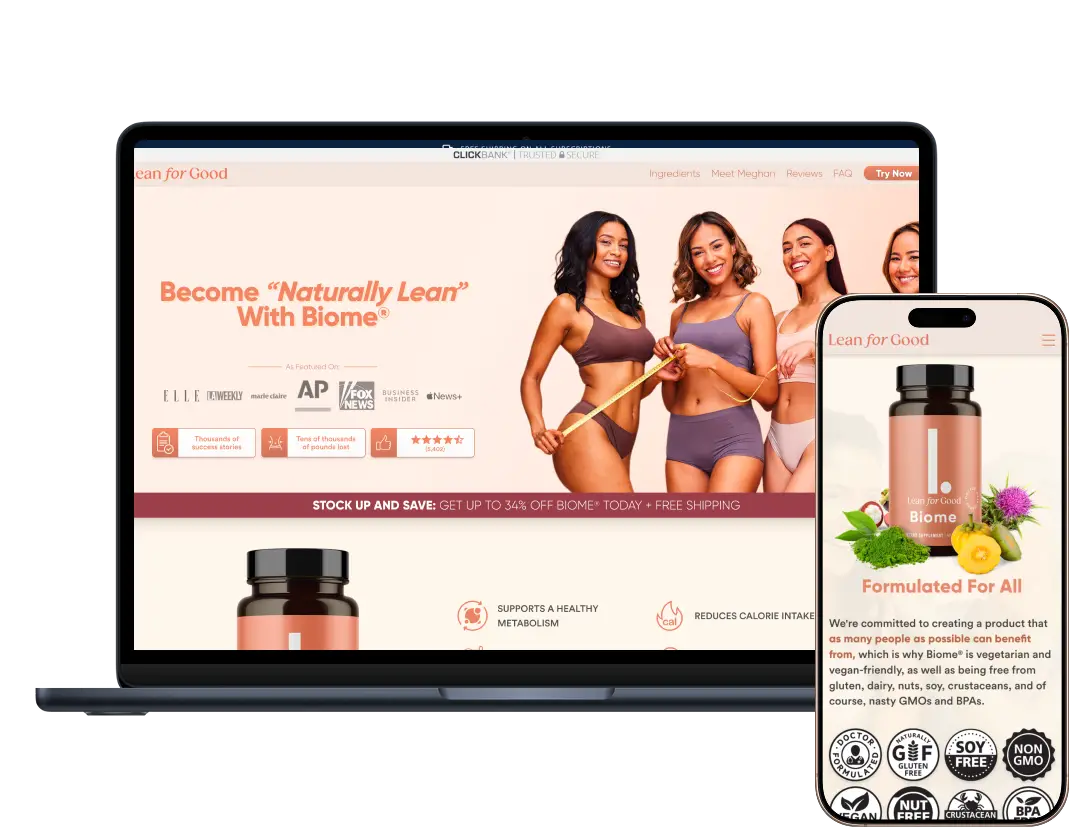 Best Lean Life Biome® funnel hero screenshot