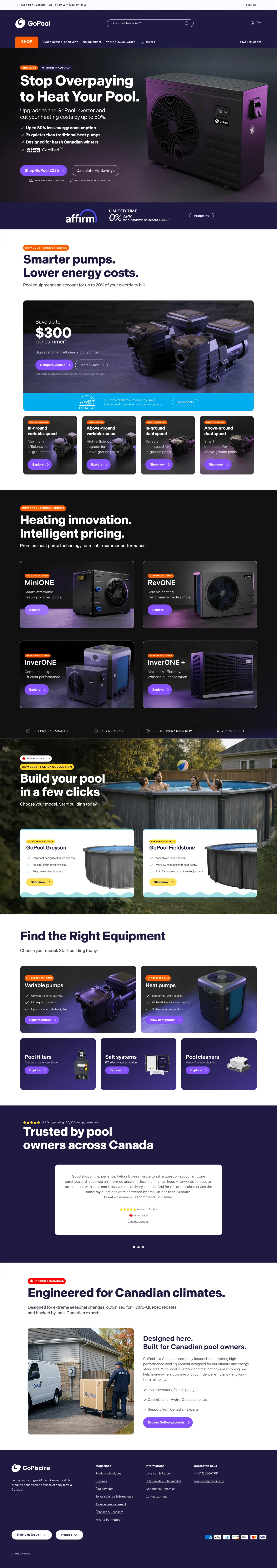GoPool homepage after redesign