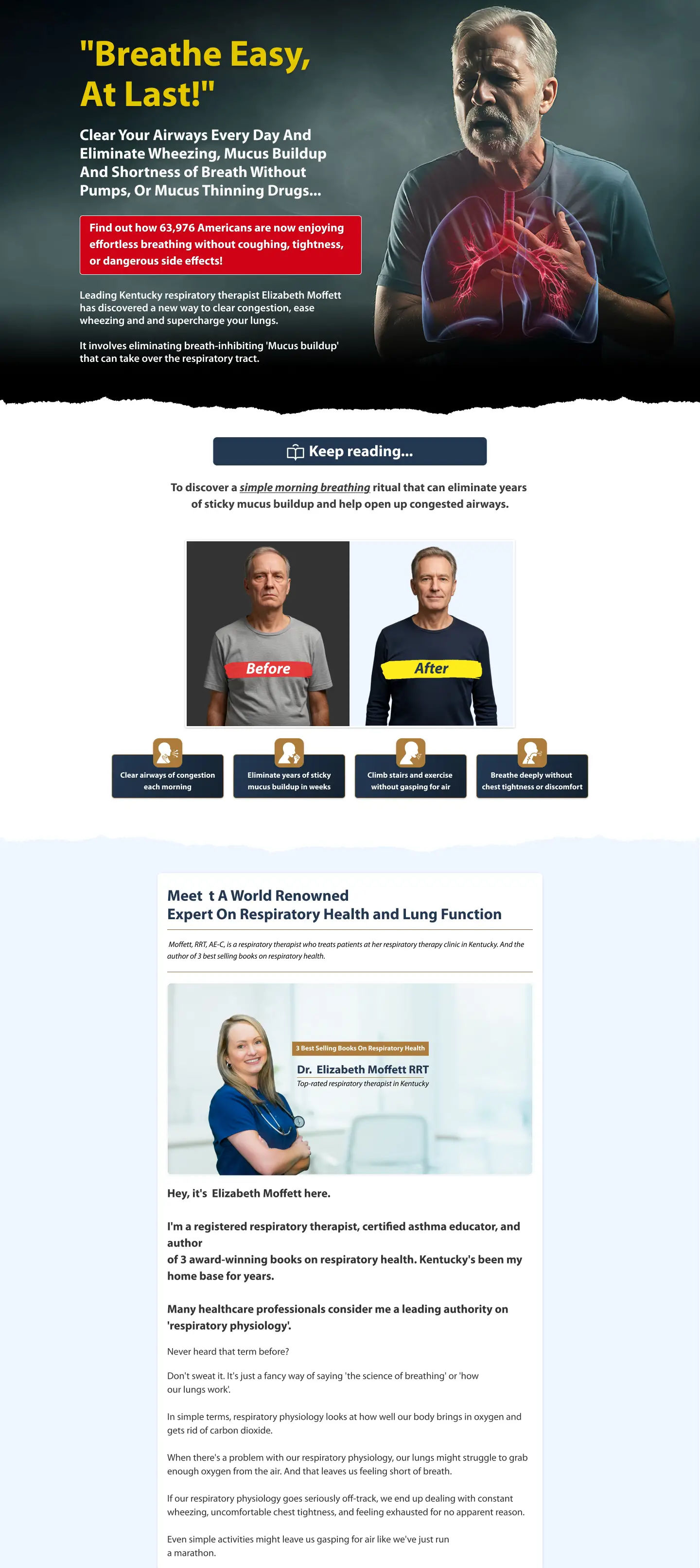 Breathe long-form sales landing design preview