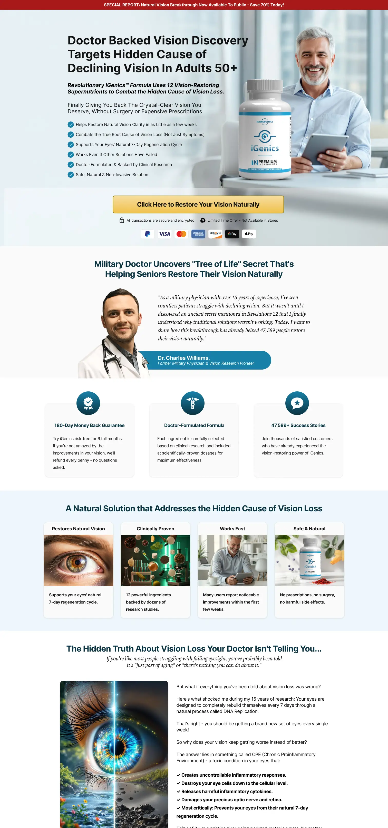 iGenics hybrid landing page design preview