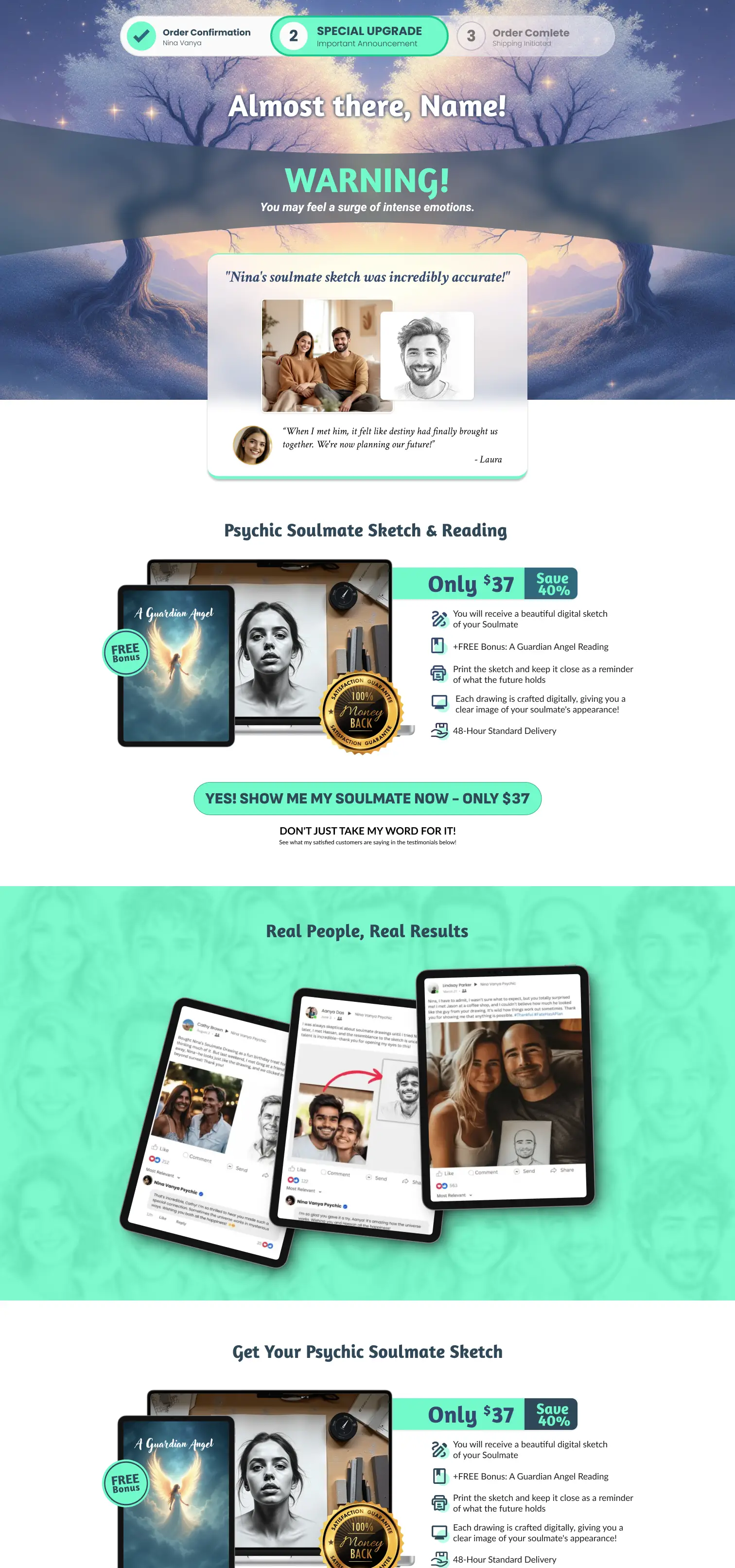 Nina Vanya landing page design preview