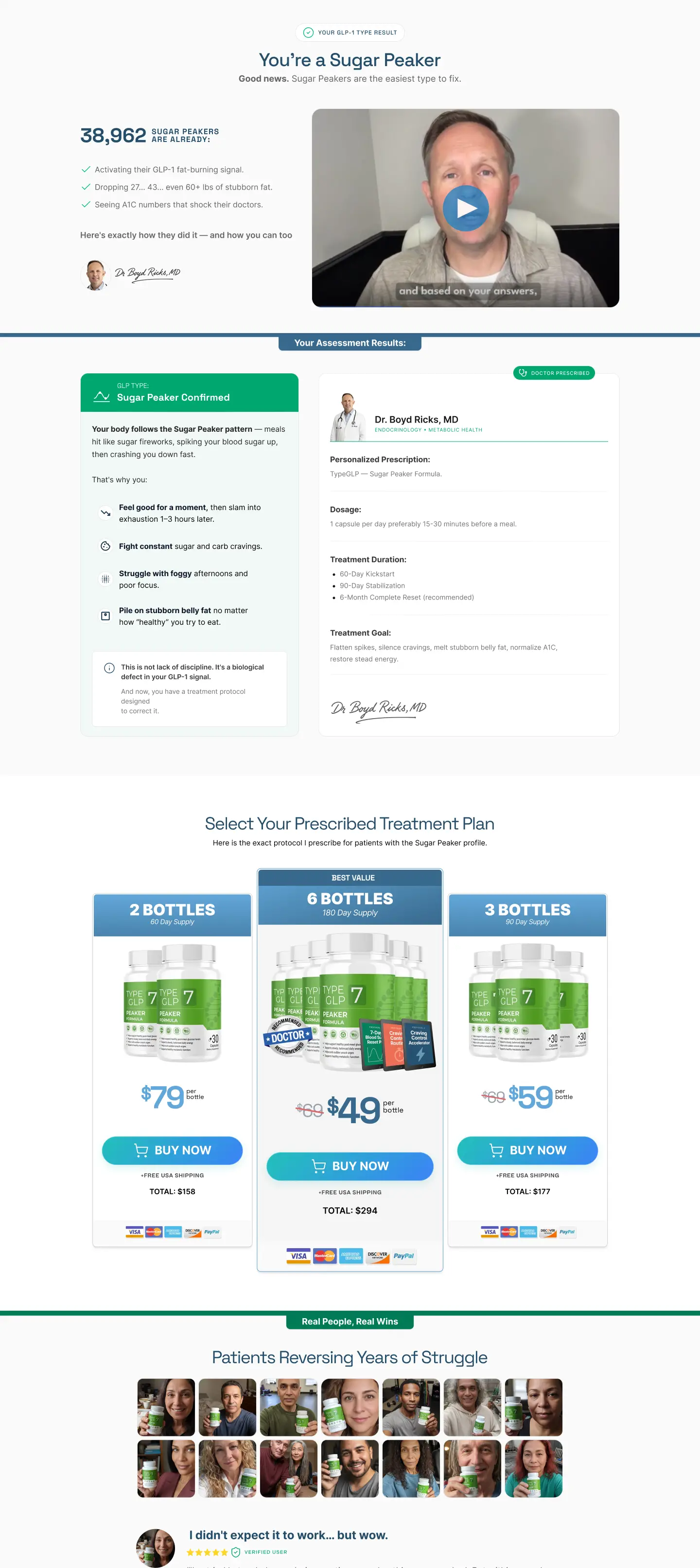 Sugar Peaker conversion landing page design preview