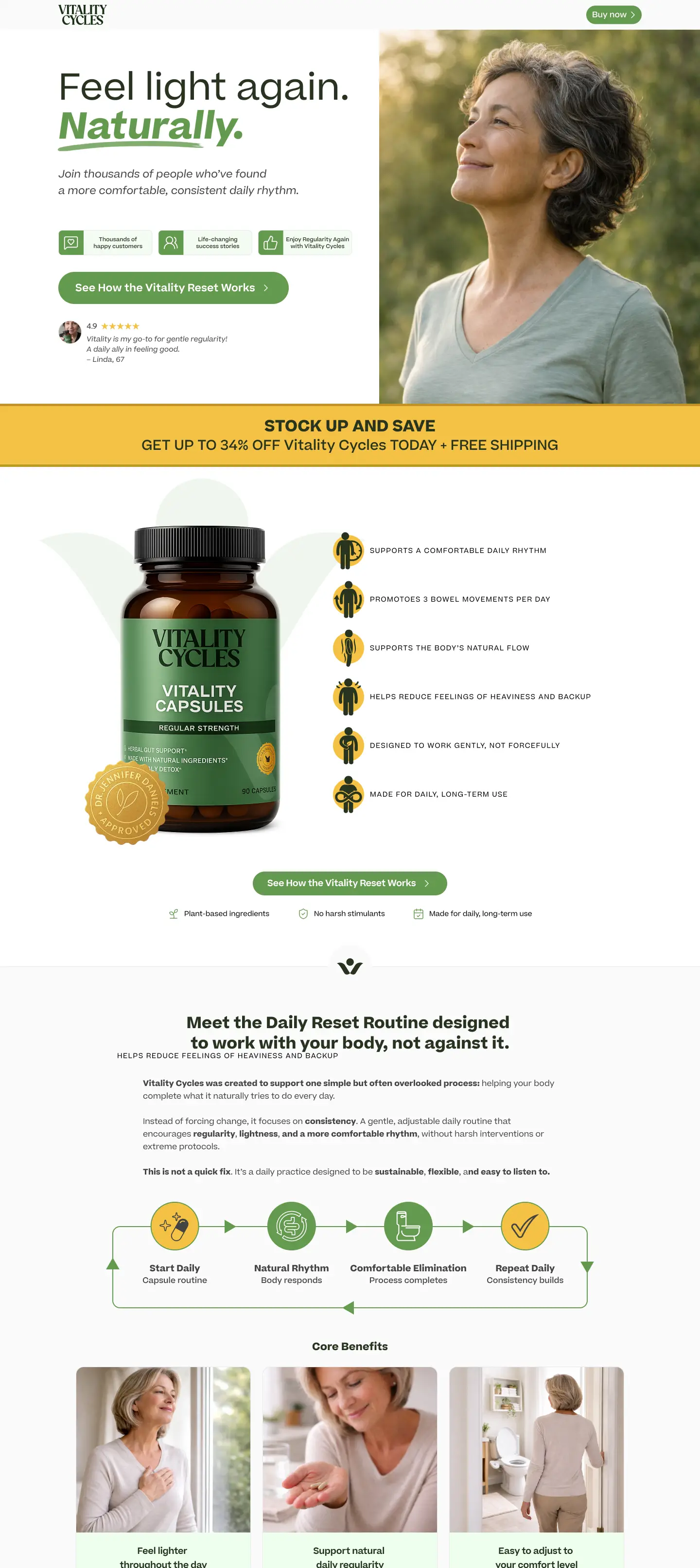 Vitality Cycles landing page design preview