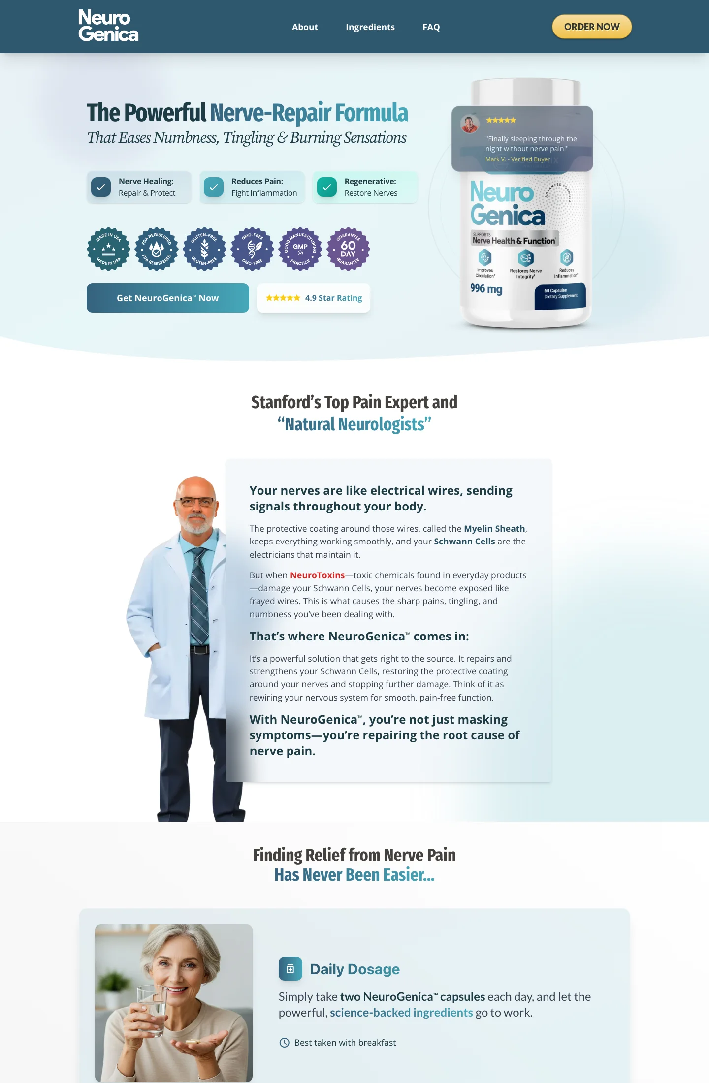 NeuroGenica landing page preview
