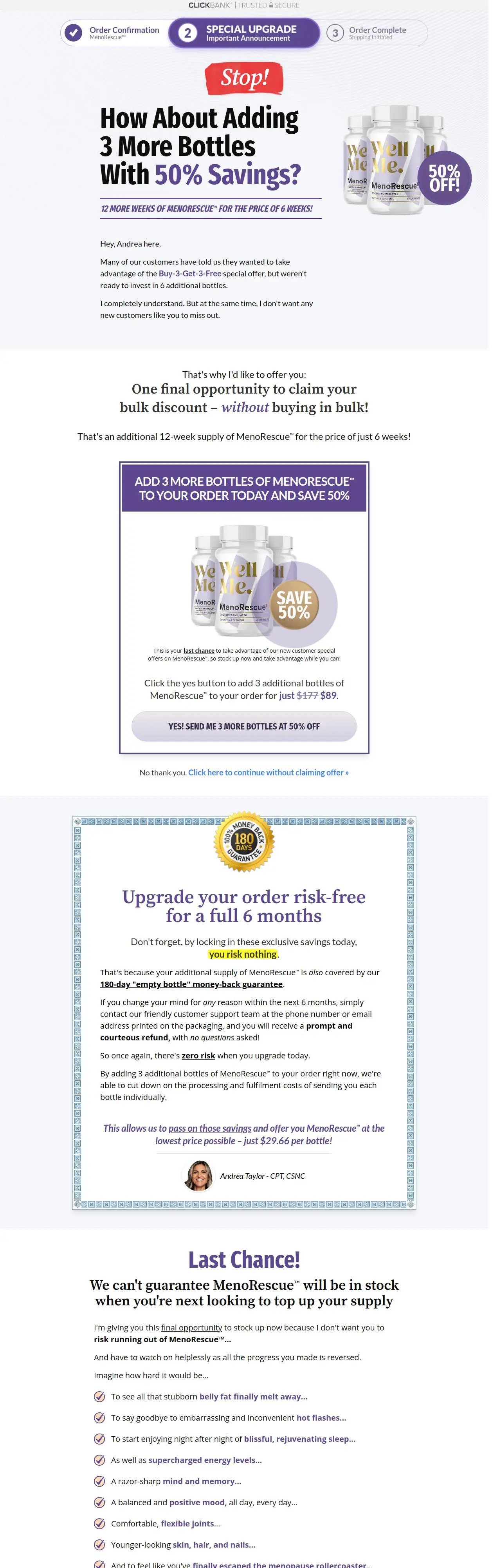 Menorescue downsell full page