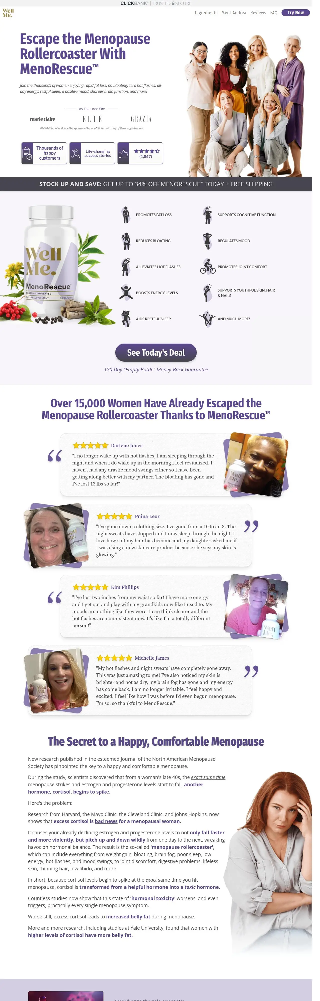 Menorescue ecommerce full page