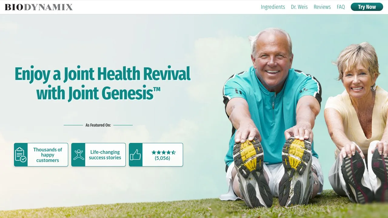 Joint Genesis ecommerce screenshot