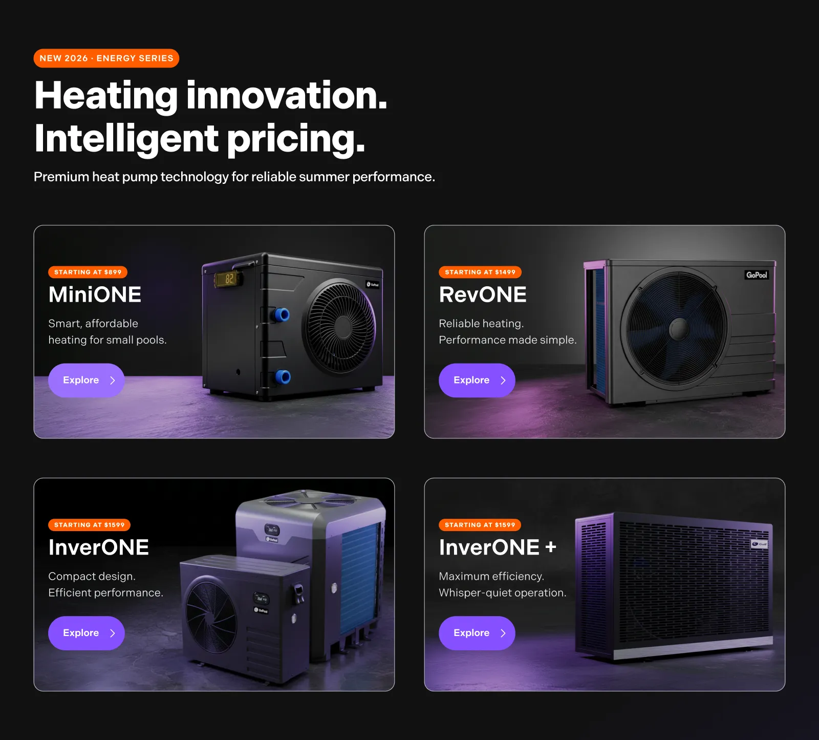 GoPool product listing interface with filters, product cards, offer badges and purchase controls.