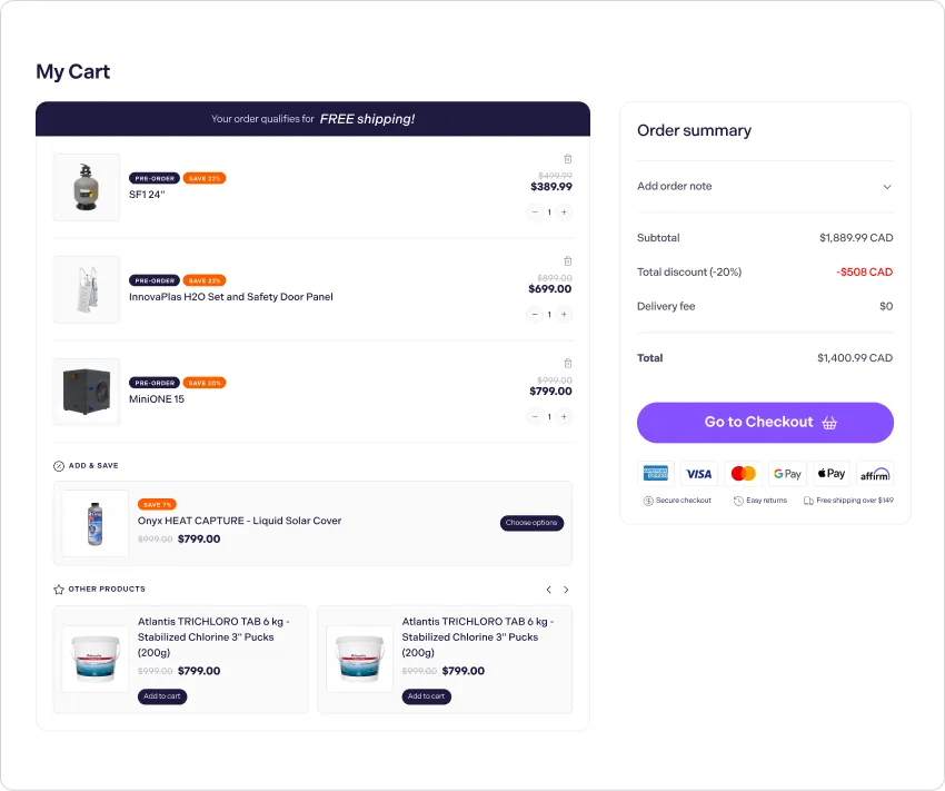 GoPool desktop cart