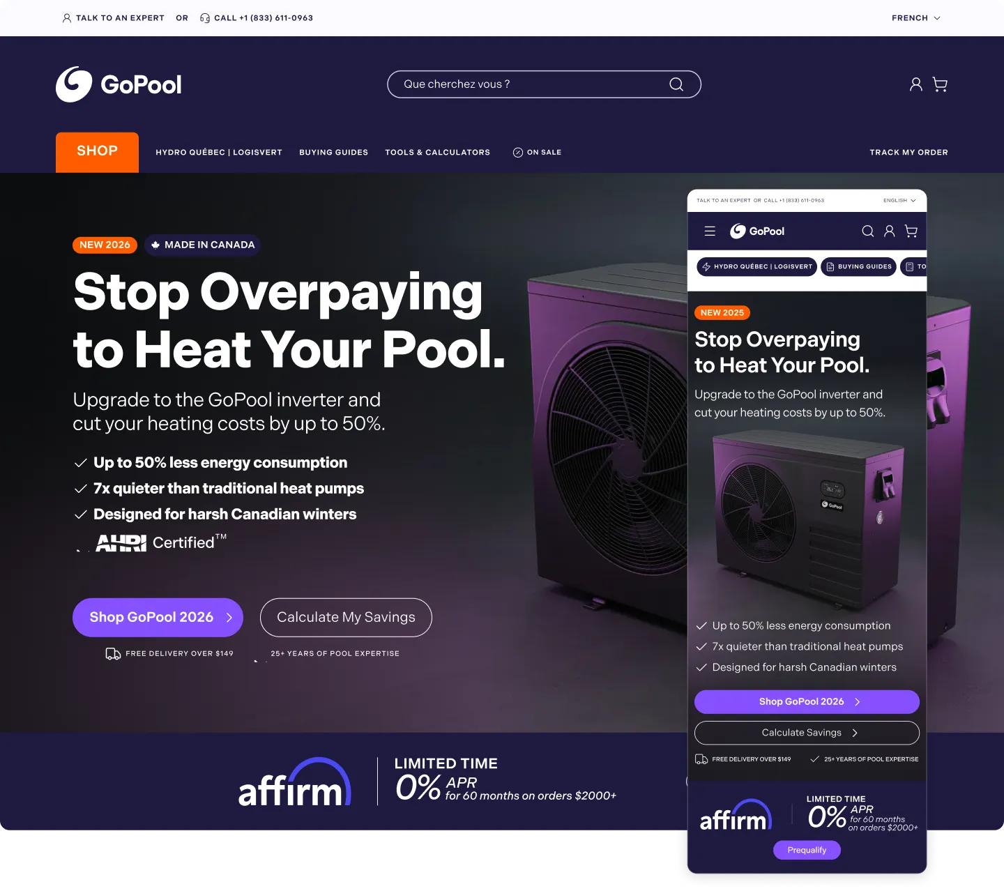 GoPool redesigned ecommerce interface