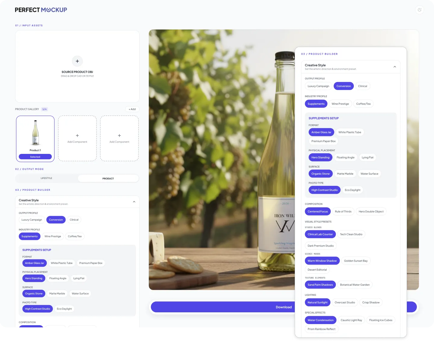 PerfectMockup generator interface