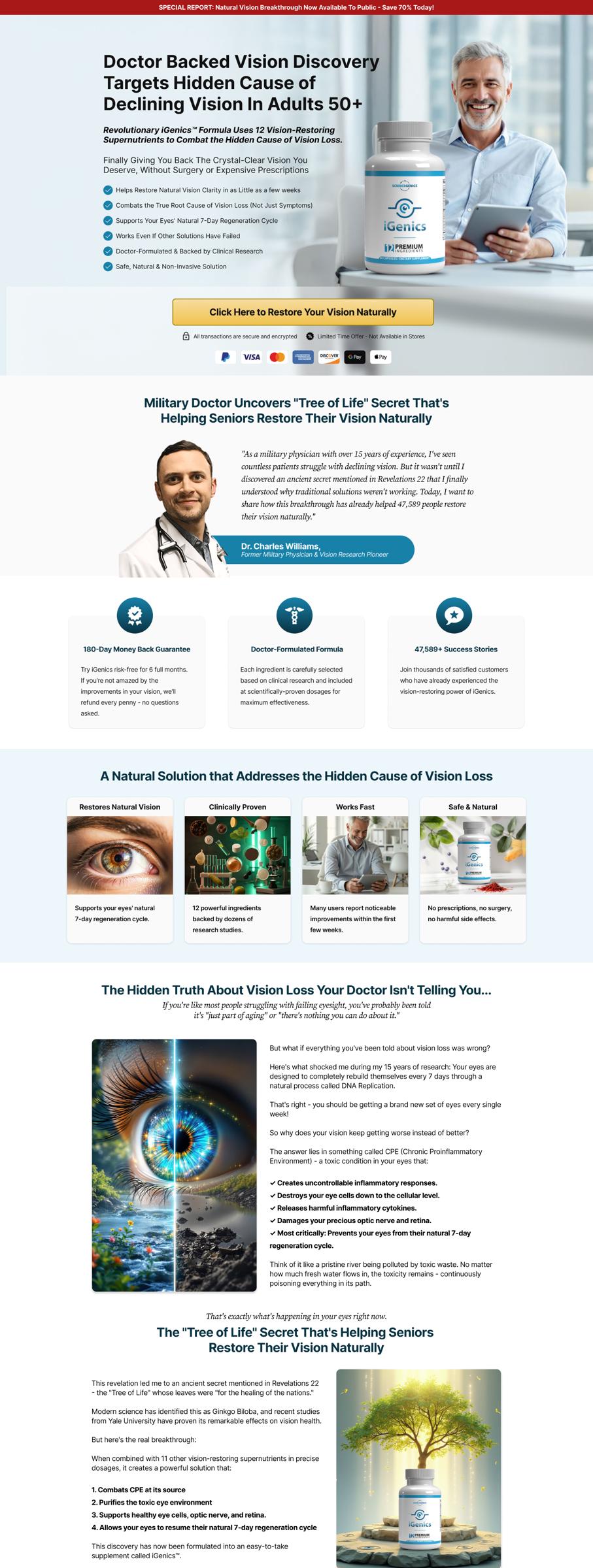 iGenics direct-response landing page cover.
