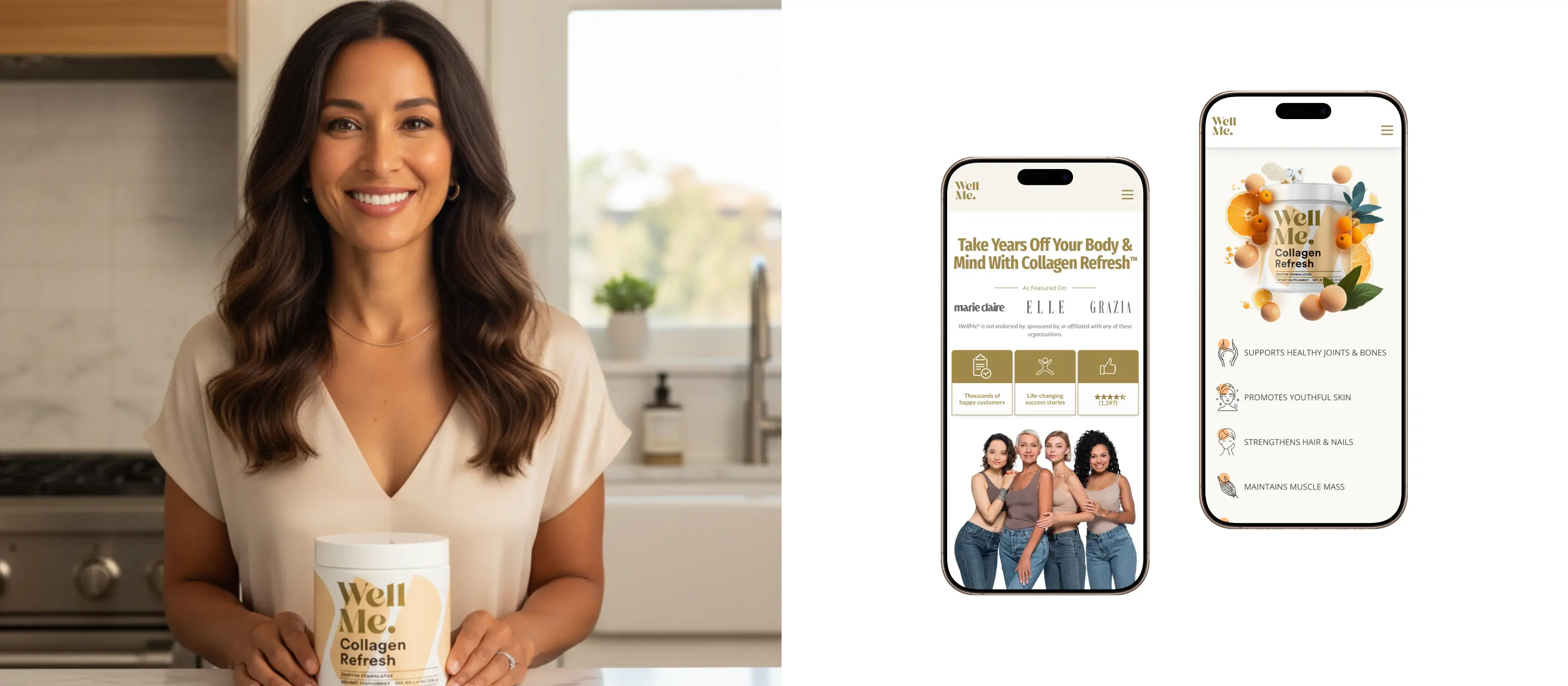 Your Collagen Source campaign lifestyle imagery and mobile creative