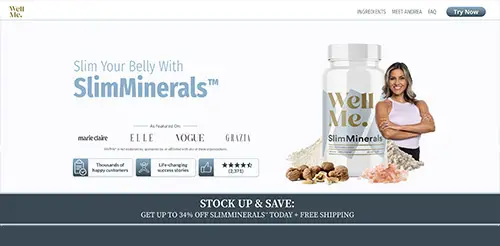 Slimminerals Mineral Supplement Landing Page Design